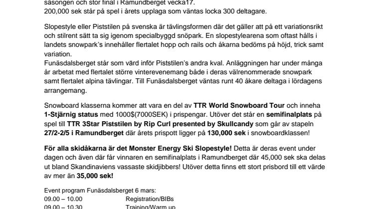 TTR World snowboard tour intar Funäsdalsberget!