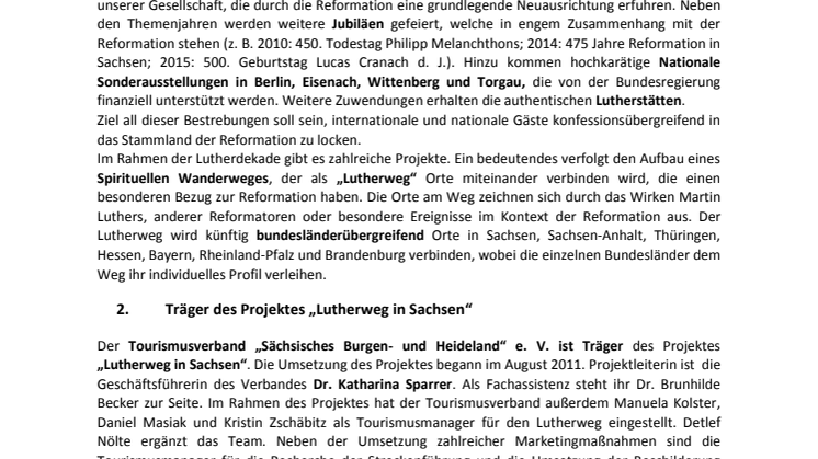 Kurzvorstellung Projekt "Lutherweg in Sachsen"