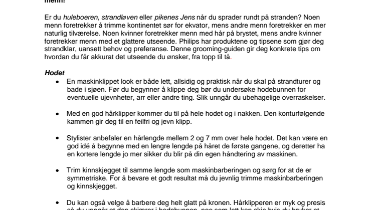 Philips Grooming Guide 