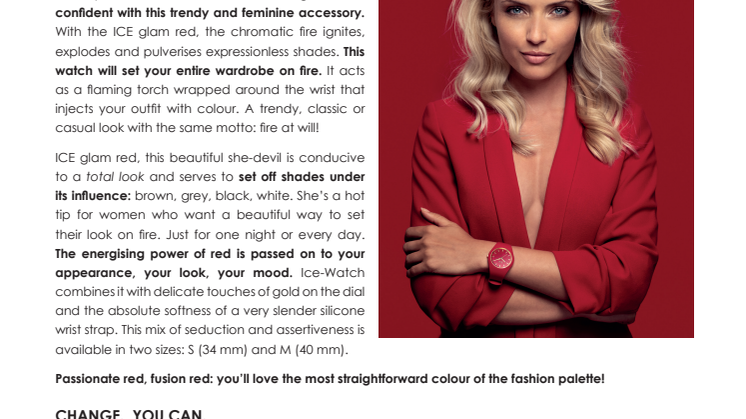 ICE GLAM RED – dristig klokke nyhet fra Ice-Watch