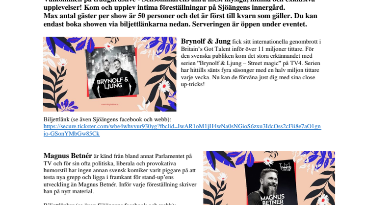 Trädgårdslive i Askersund med Brynolf & Ljung och Magnus Betnér!