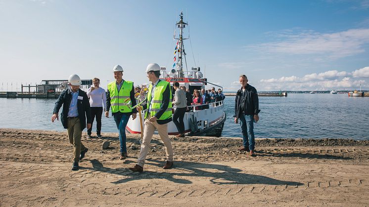 Första spadtag-ceremoni för World Trade Center Helsingborg  och ett nytt Scandic-hotell i Oceanhamnen, Helsingborg.