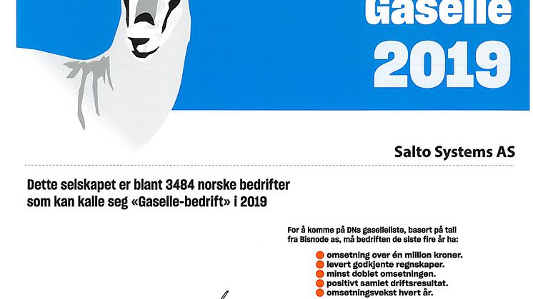 SALTO Systems AS Gaselle 2019_Media