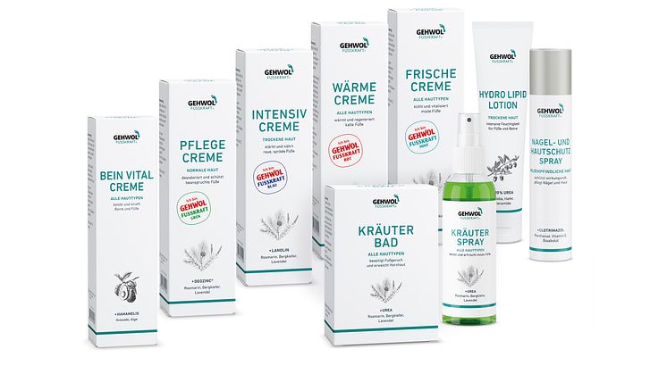 Die erste Linie im neuen Design  GEHWOL FUSSKRAFT: Die Fußpflege der Spezialisten mit der Kraft  der Natur 