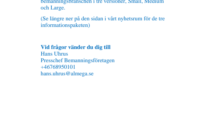 Informationsmaterial om bemanningsbranschen