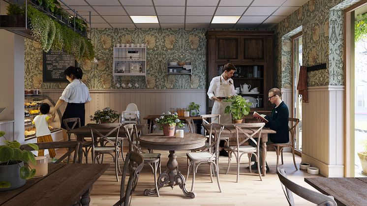 Rendering lokal för Stenugnsbageriet