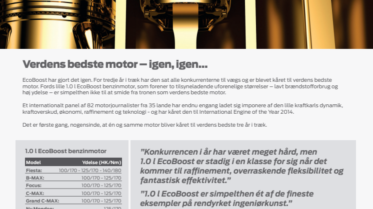 Fords lille genistreg - EcoBoost scorer hattrick