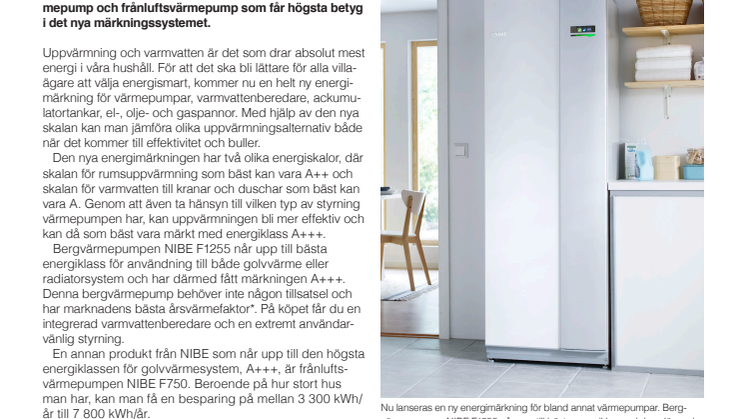 Högsta betyg i den nya energimärkningen!