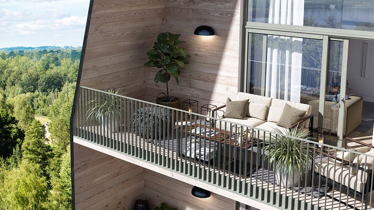 Inspirationsbild på naturnära bostäder i hållbara material. GBJ Bygg
