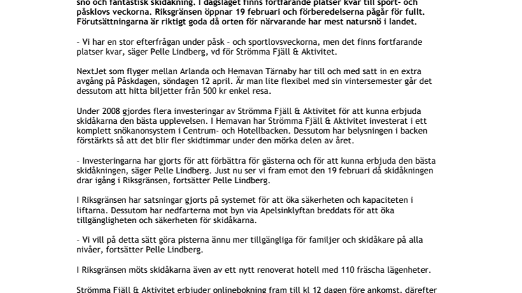 Platser kvar till sport- och påsklov!