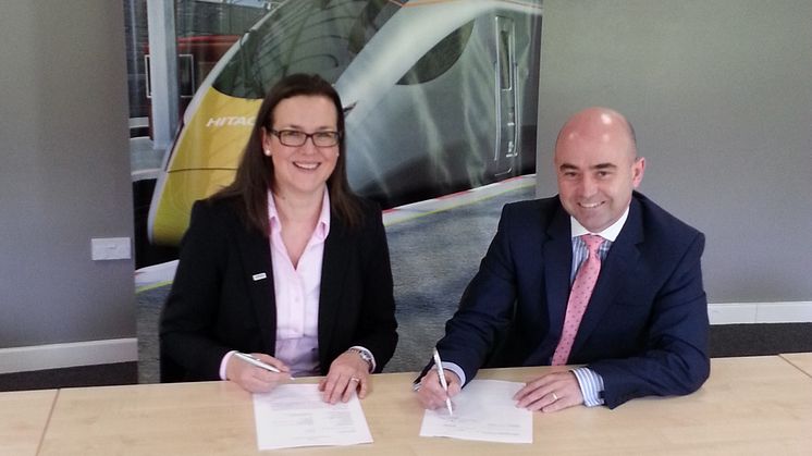 Paula Whitehead (Hitachi Rail Europe) and Richard Carr (Mechan)