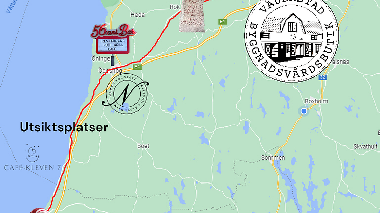 Karta över sevärdheter riksettan