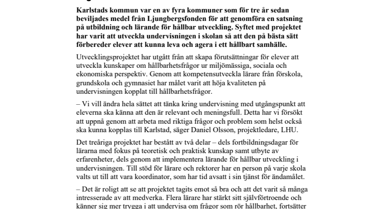 Lärande för hållbar utveckling ska rusta barn och ungdomar för framtiden