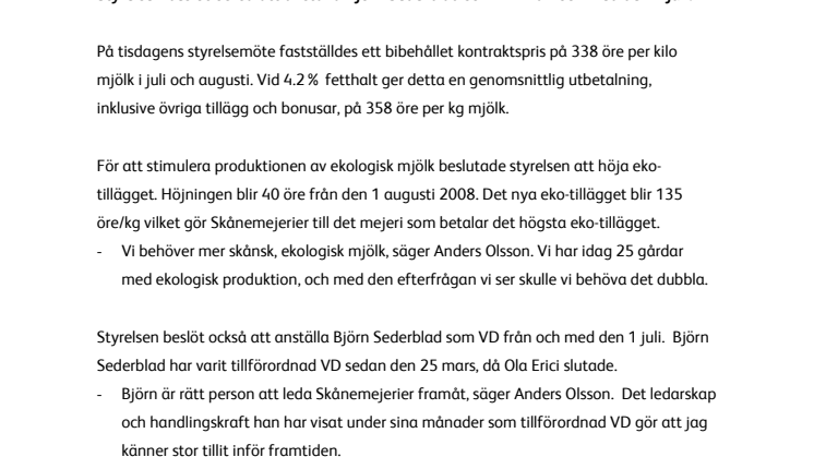 Skånemejerier betalar mer för eko-mjölken 