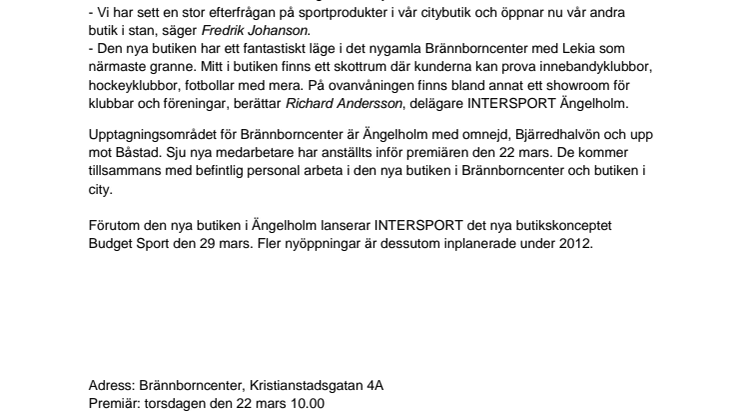 INTERSPORT öppnar ny butik i Ängelholm