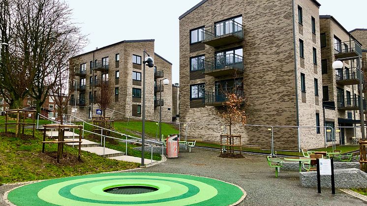 Familjebostäders nya hus på Merkuriusgatan i Bergsjön