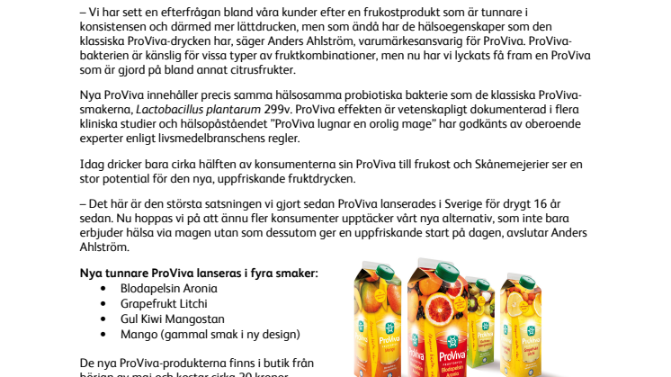 Ny tunnare ProViva för frukostfantaster 