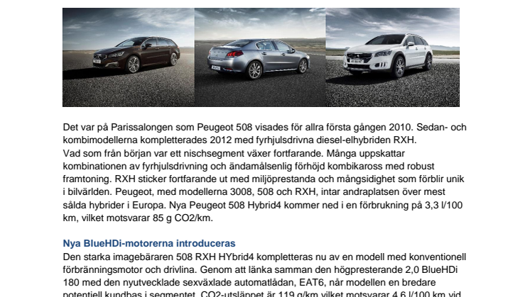 Premiär för sportigt eleganta 508 på Parissalongen 