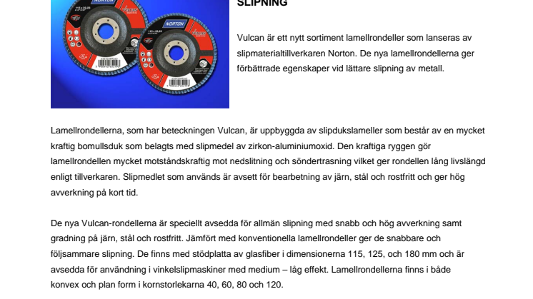 Nya lamellrondeller för lättare slipning