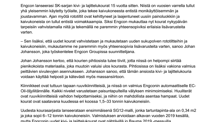 Engcon uudistaa lajittelukouransa – ne mukautetaan uuden sukupolven rototiltteihin ja kaivukoneisiin