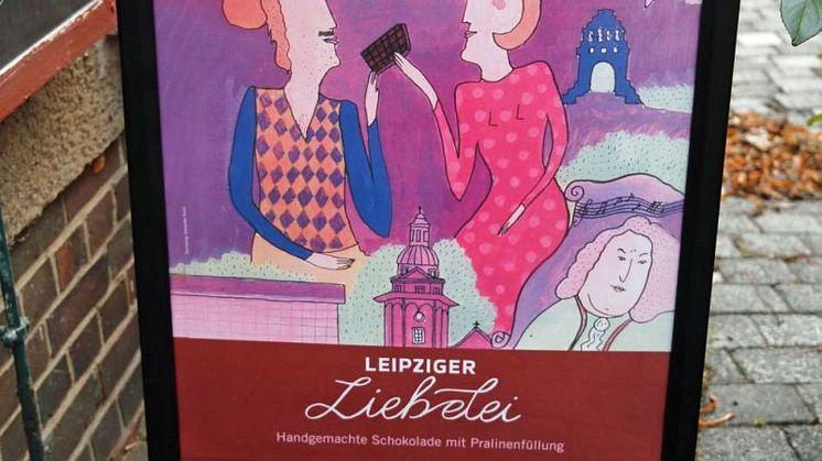 Die Illustration für die "Leipziger Liebelei" - Schokolade stammt vom Chef der Schokoladenmanufaktur Goldhelm selbst
