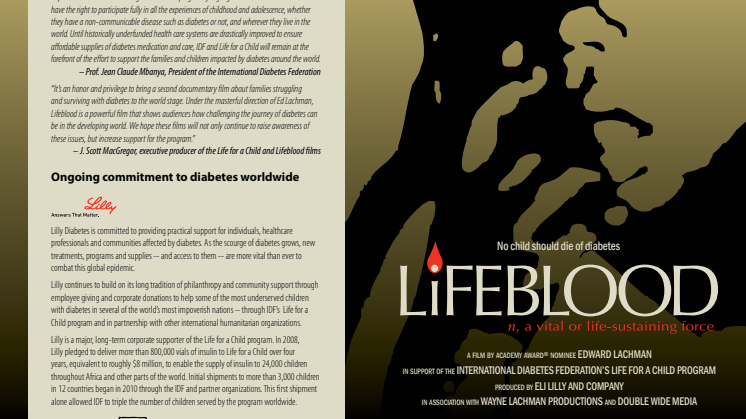 Fakta om dokumentärfilmen Lifeblood och Life for a Child