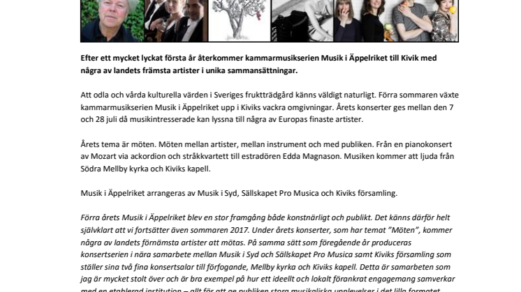 Anne Sofie von Otter, Edda Magnason, Hans Pålsson med flera till Kivik