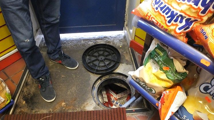 Op Batmobile - hiding place in shop floor Stoke NW04/15