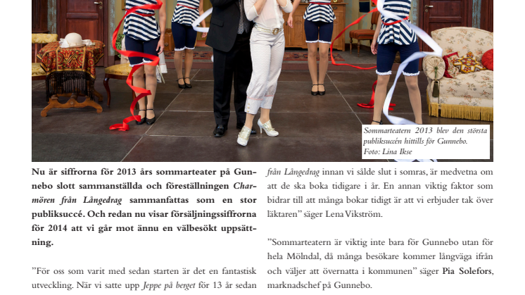Gunnebo Sommarteater är populärare än någonsin