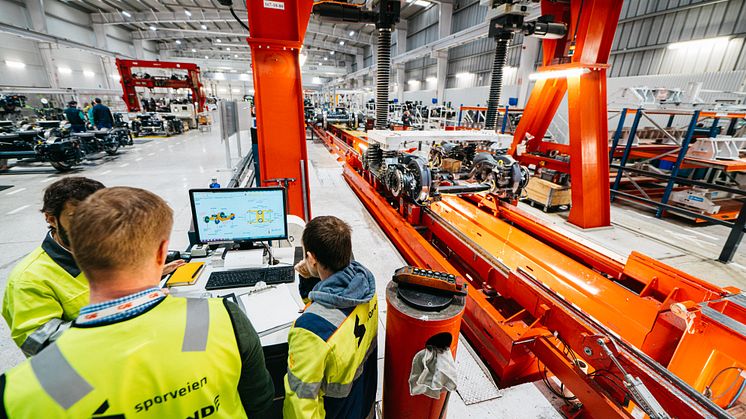 Bilde fra produksjonen av Oslos nye trikker. Bildet ble tatt i Beasain i begynnelsen av mars.