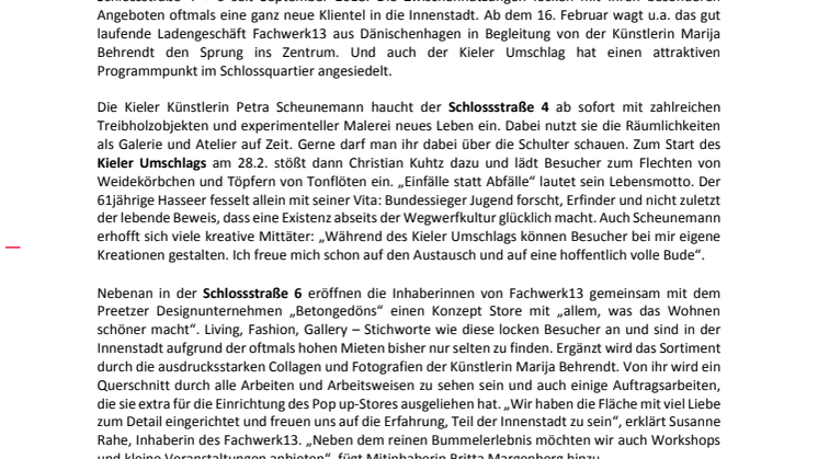 Vernissage in der Schlossstraße - von Betongedöns über Treibgut bis Living.Fashion und Tonflötenbau