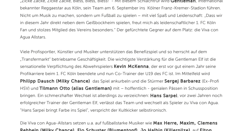 Gentleman & FRIENDS fighten, grätschen, schießen Tore für sauberes Trinkwasser in Äthiopien
