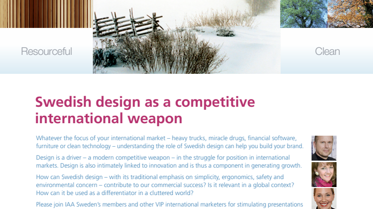 IAA Sweden seminar - Swedish Design as a competitive international marketing tool