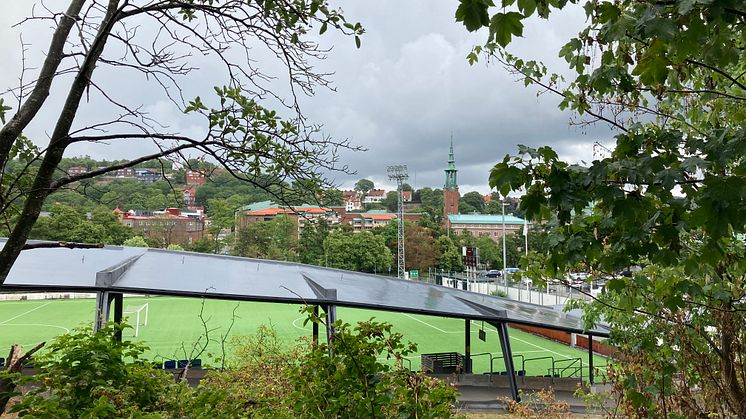 Översiktsbild från Burgårdsparken utstikt Ullevi