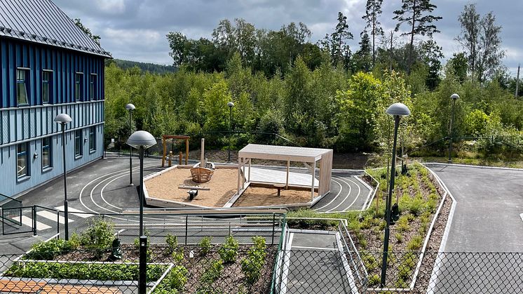 En del av utegården på Ljungs Hälle förskola