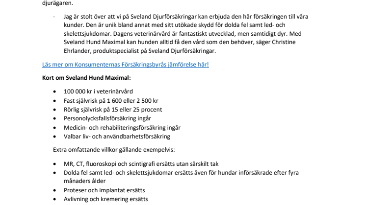 Vår hundförsäkring utsedd till Sveriges bästa!