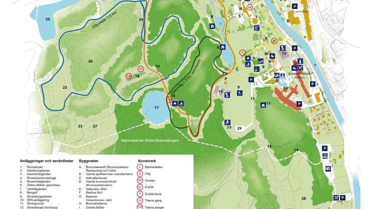 Karta över Brunnsparken