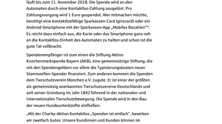 Kontaktlos im Vorbeigehen spenden für den guten Zweck 