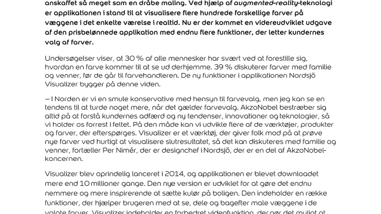 Nordsjös innovative app prøvemaler væggene uden et eneste penselstrøg