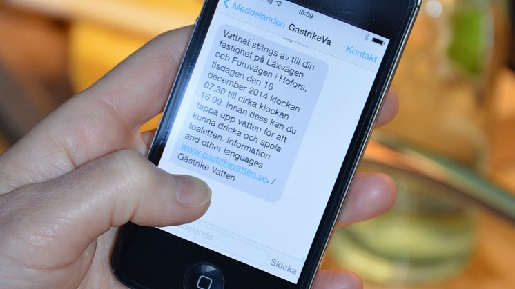 Få sms om vattnet stängs av
