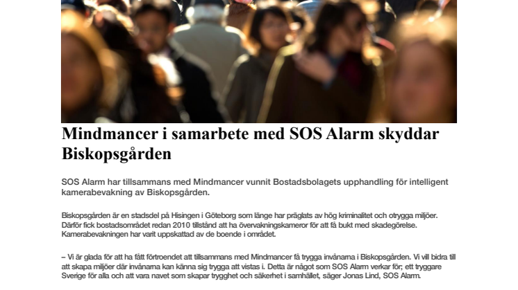 Mindmancer i samarbete med SOS Alarm skyddar Biskopsgården