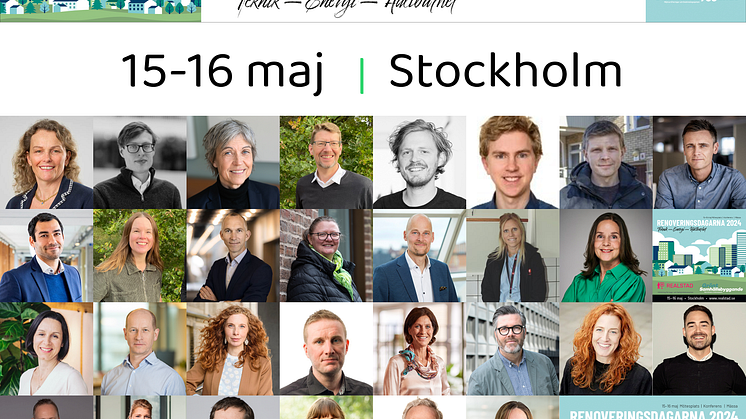 Årets experter och talare på Renoveringsdagarna 15-16 maj, Stockholm.