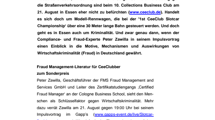 Champions mit ganz kleinen Rennwagen in Essen: Der Collections Business Club rast durch das Ruhrgebiet