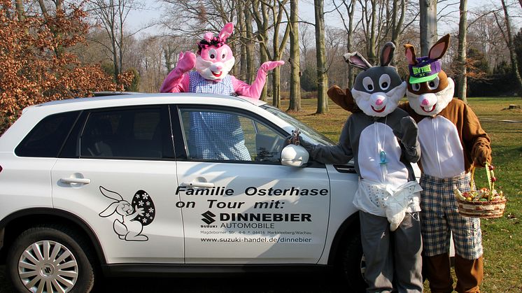 Osterhasen im Bärenherz: Autohaus Dinnebier überrascht Kinder im Hospiz