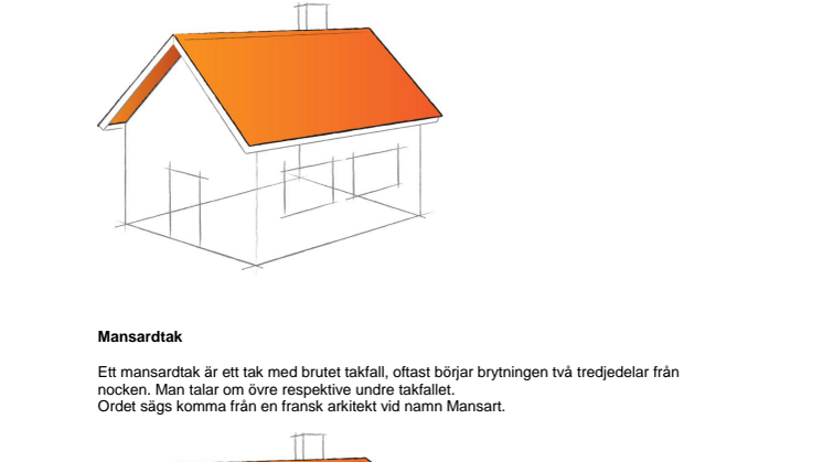 Moniers takskola: Olika typer av tak