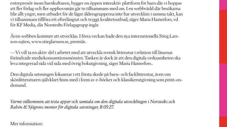 Norstedts inleder digital offensiv på Bokmässan