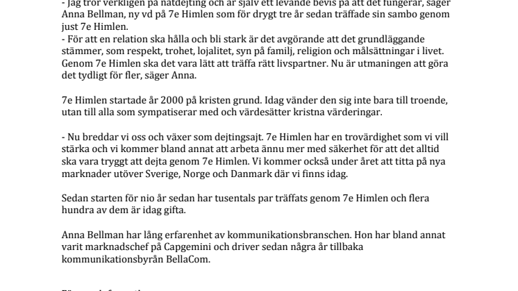 7e Himlens nya vd tror på hållbar passion via nätet