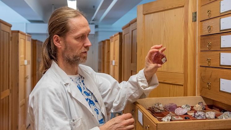 Forskare i mineralsamlingen