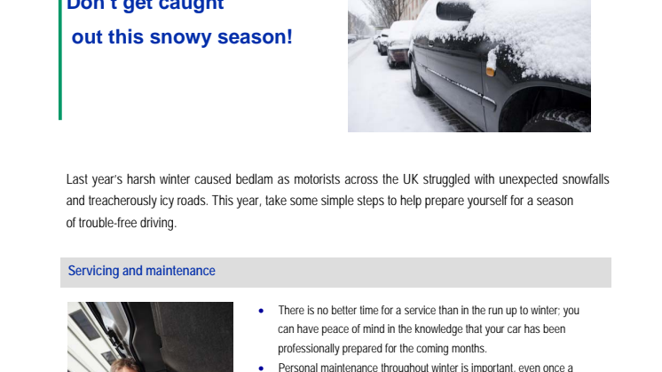 Allianz Winter Freeze Advice for Motorists