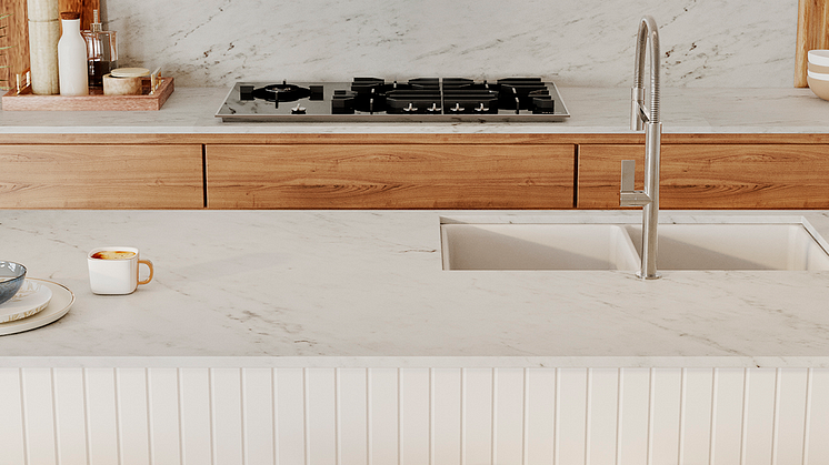 Dekton Marina som bänkskiva, köksö och stänkskydd